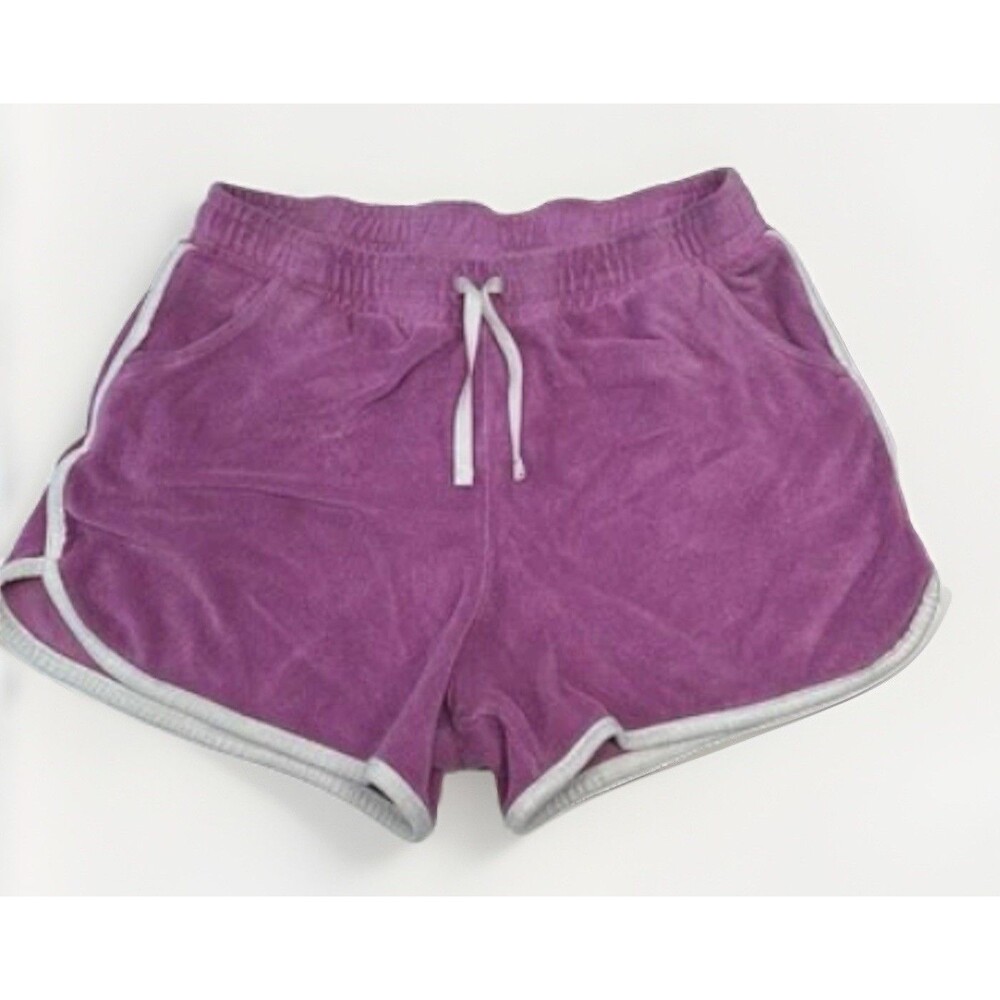 Cat & Jack Girl's Purple W/ White Trim Shorts Elastic Waist W/ Drawstring XL 14